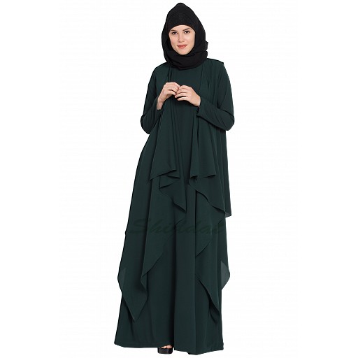 Shrug abaya- dark green